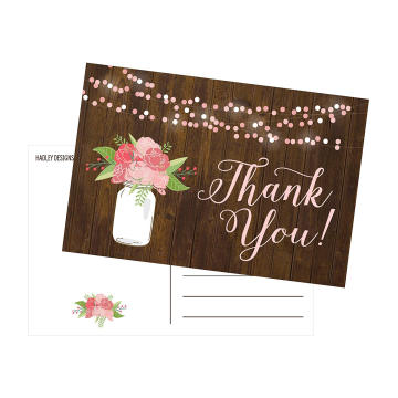 Vase Flowers Thank You Weeding Card Wedding Invitation